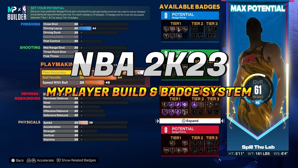 NBA 2K23 Build System & Badge Tier System Guide