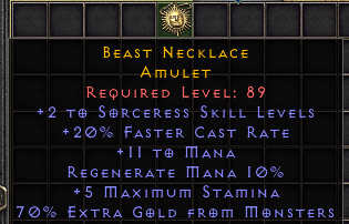 Beast Necklace[ID:1679326211]